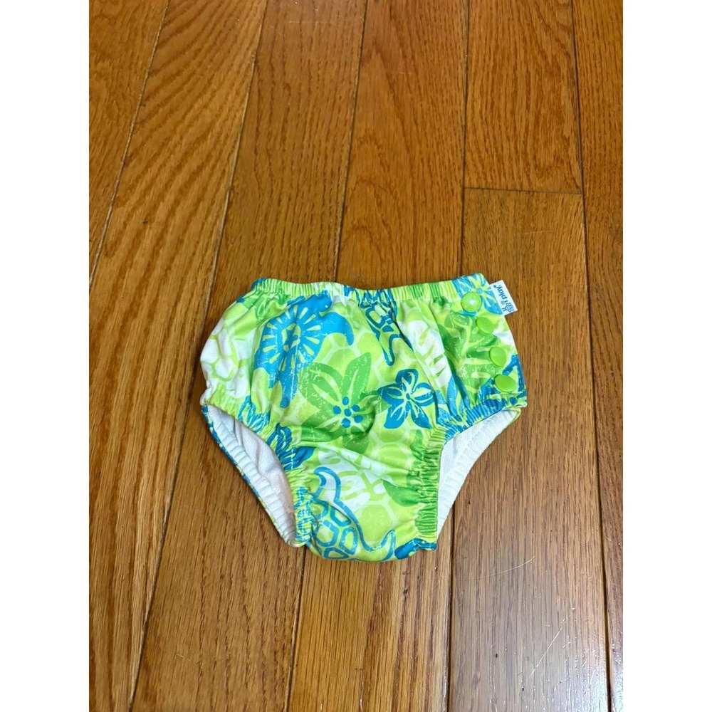 i play. Baby Reusable Swim Diaper 12 Months Green Blue Turtle Print UPF 50+